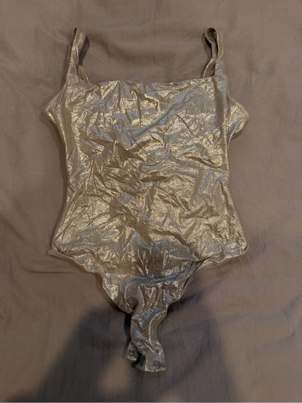 Skims Metallic Silver Bodysuit